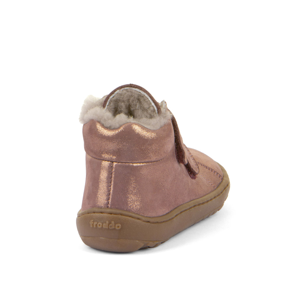 Froddo zimní barefoot dětská obuv G3110263-11K Winter Furry Pink/Gold