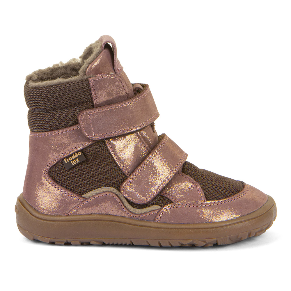 Froddo zimní barefoot dětská obuv G3160247-8 Tex Winter Pink/Gold