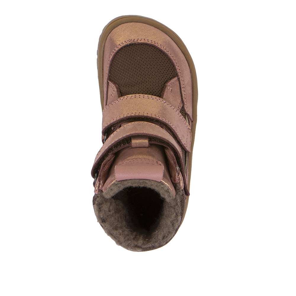 Froddo zimní barefoot dětská obuv G3160247-8 Tex Winter Pink/Gold