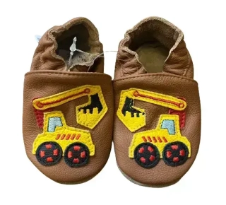 Kožené capáčky baBice soft sole nugátové rypadlo BA-251