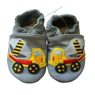 Kožené capáčky baBice soft sole šedá míchačka na beton BA-252