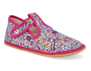 Barefoot bačkorky BEDA Music BFN 170020/W/OP PLAYFUL